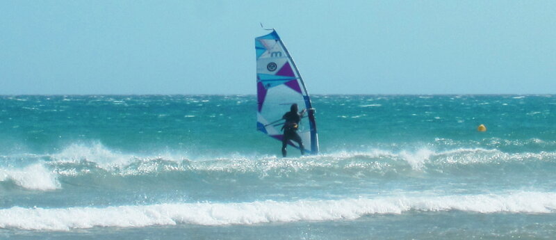 Windsurfer in Ocean — Blue, Active, Afternoon