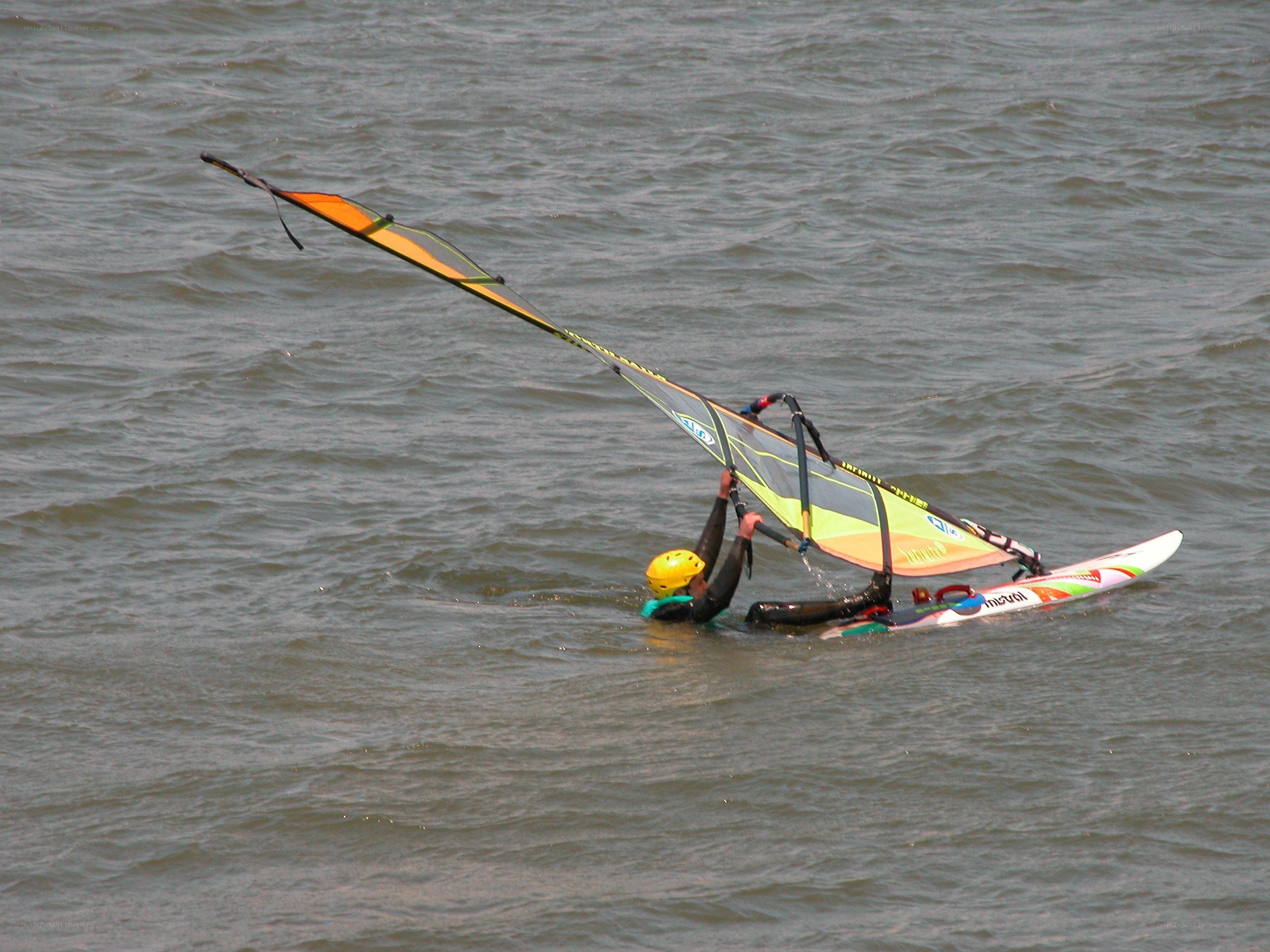 windsurfer in the water