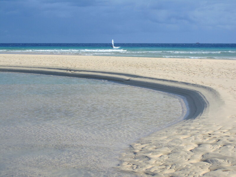 Windsurfer on Beach