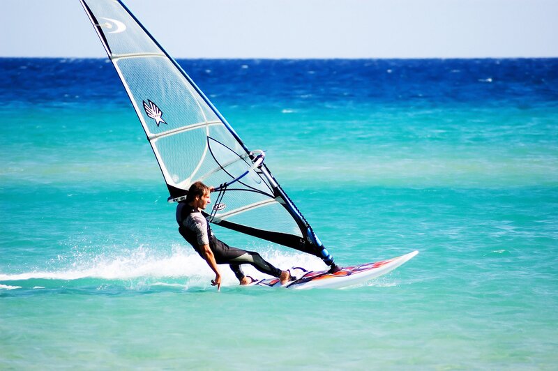 Windsurfer on Board — Blue, Active