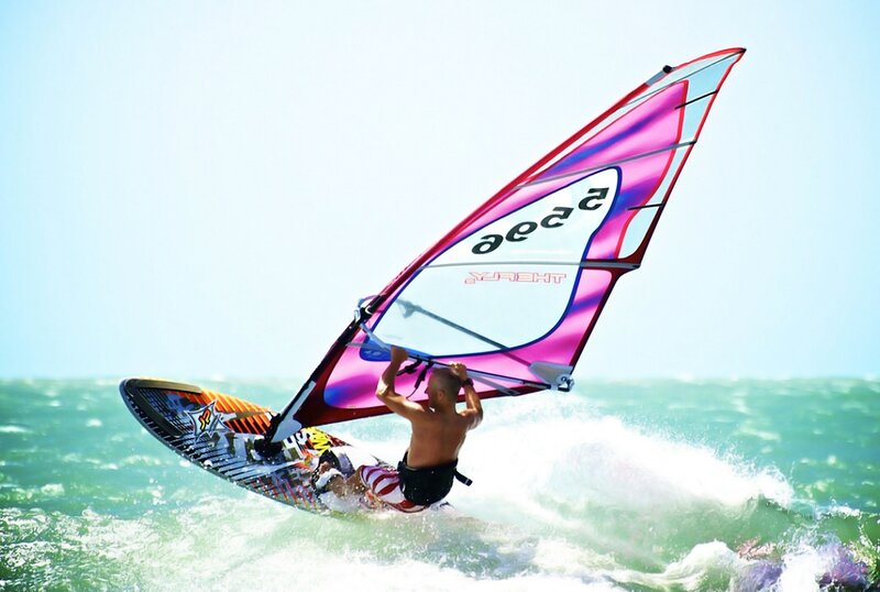 Windsurfer on Board — Blue