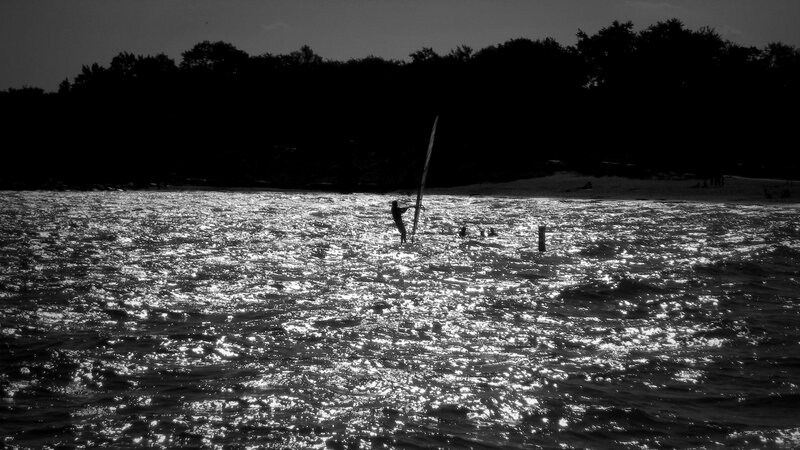 Windsurfer on Water — Black