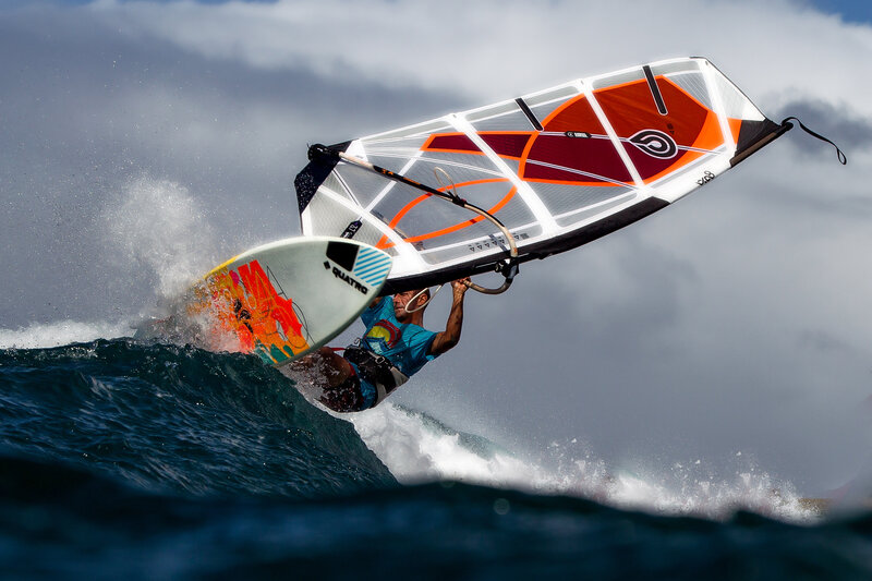 Windsurfer on Wave — Blue, Dynamic, Afternoon, Photograph, Sail