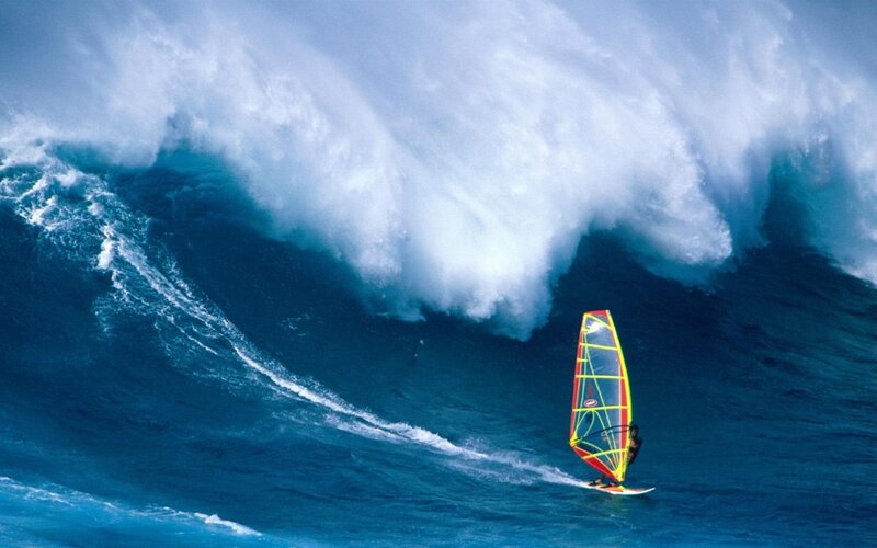Windsurfer on Wave — Photograph