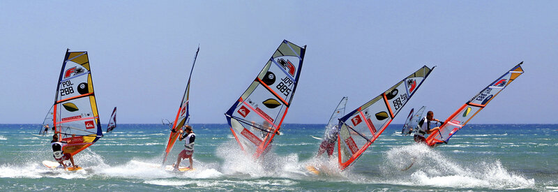 Windsurfers in Action