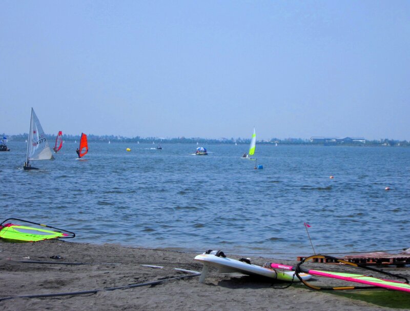 Windsurfers on Lake