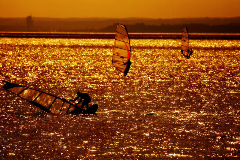 Windsurfers on Water