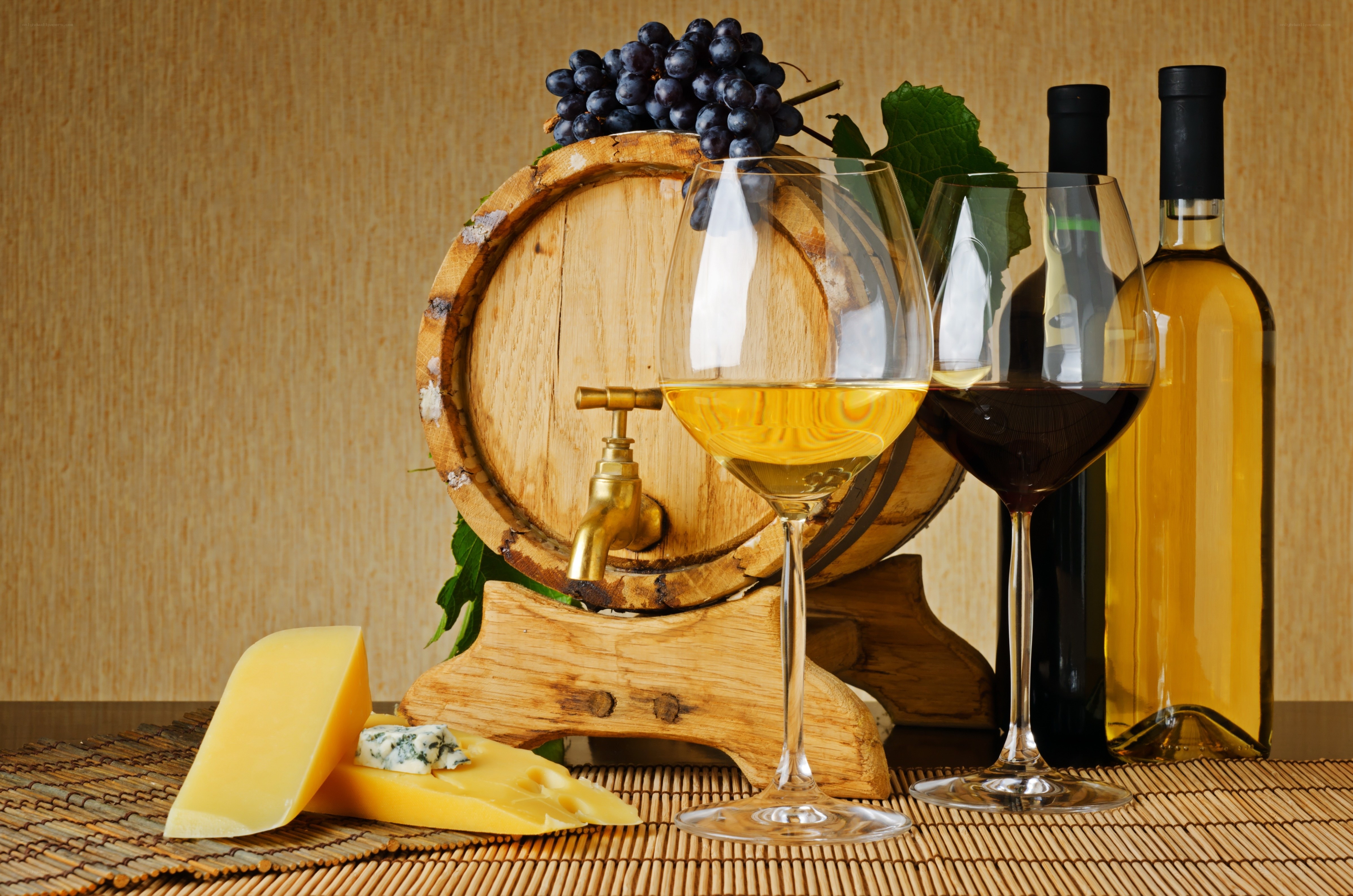Wine and cheese arrangement