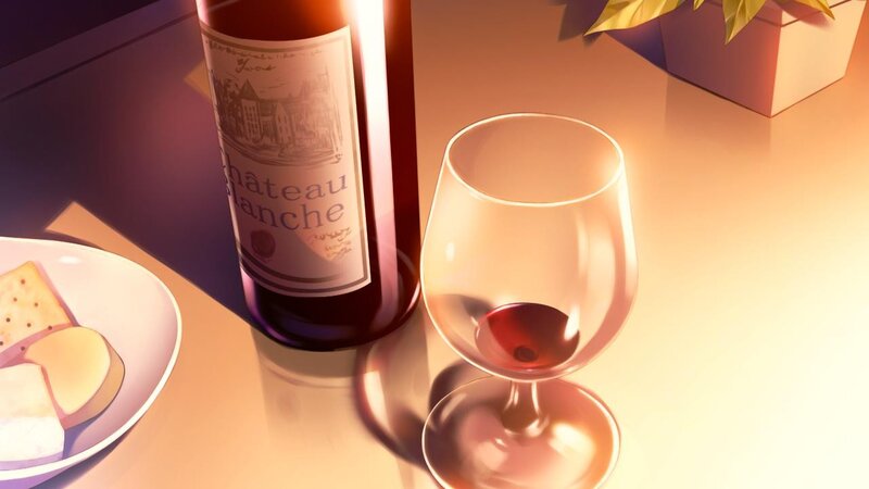 wine and cheese on table