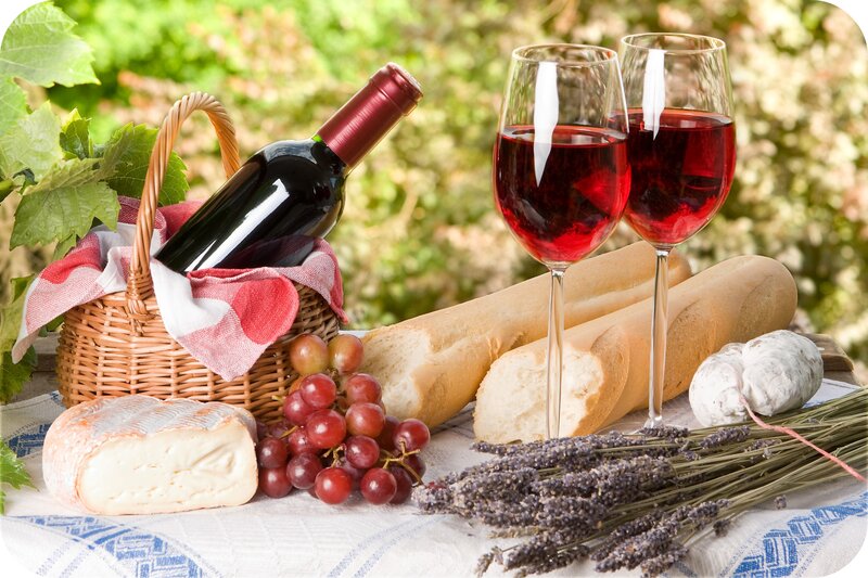 Wine and Cheese Picnic — Red, Serene