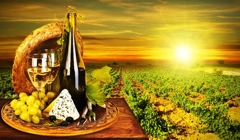 Wine and Cheese Platter — Yellow, Serene