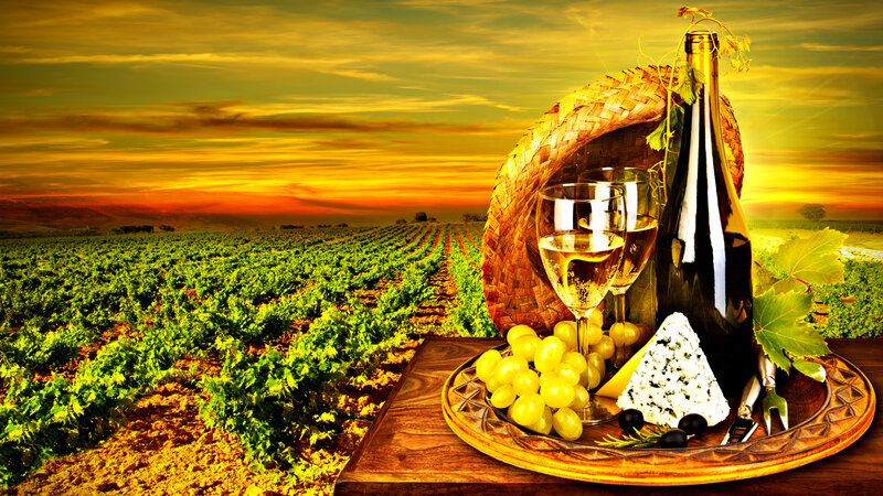 Wine and Cheese Platter — Yellow