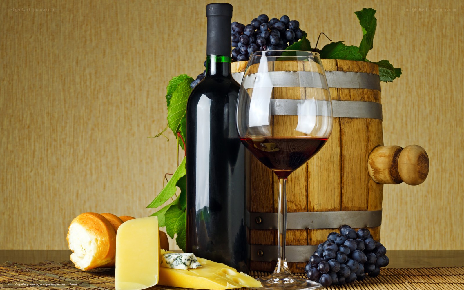 wine and cheese still life