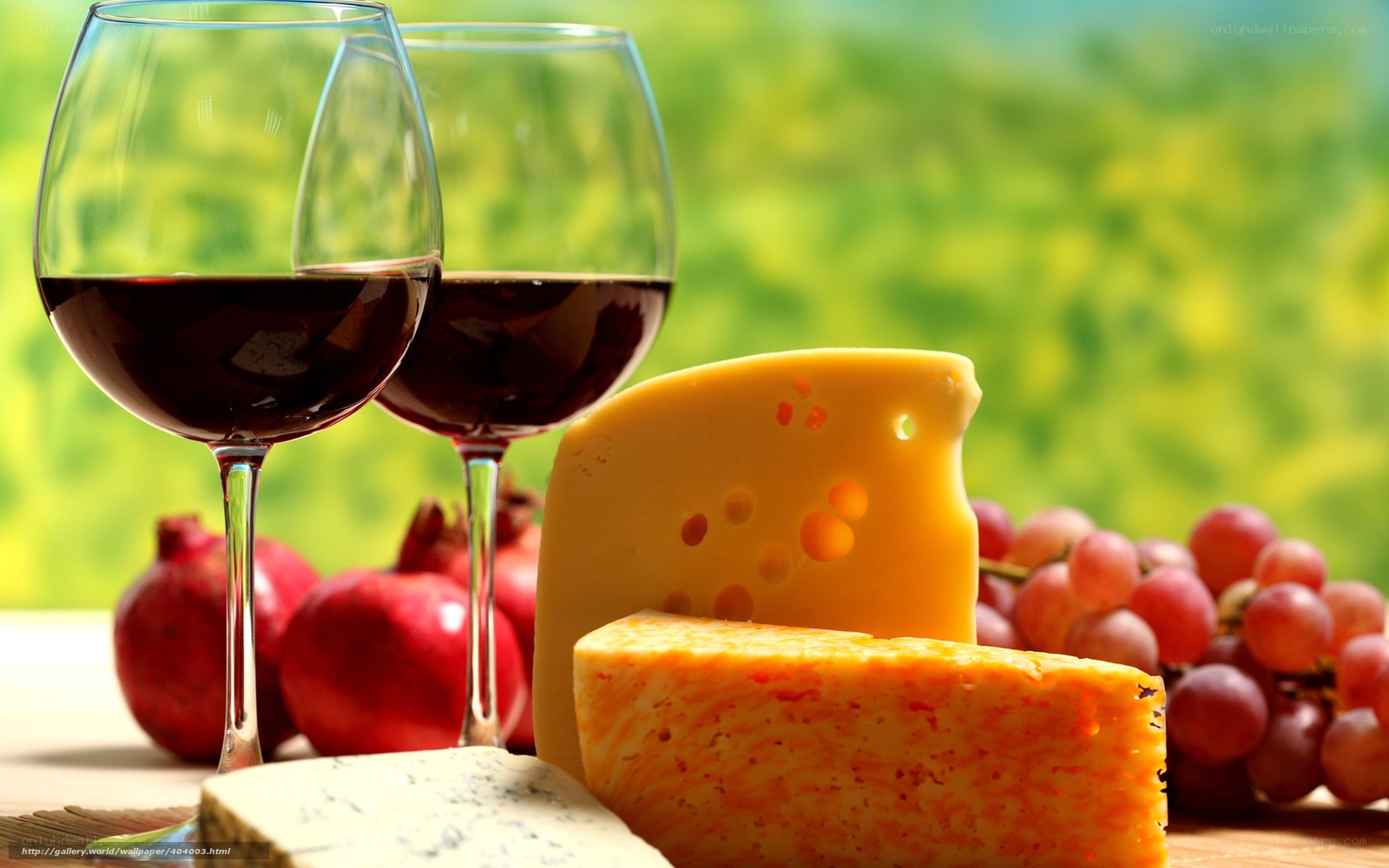 Wine and cheese with fruit