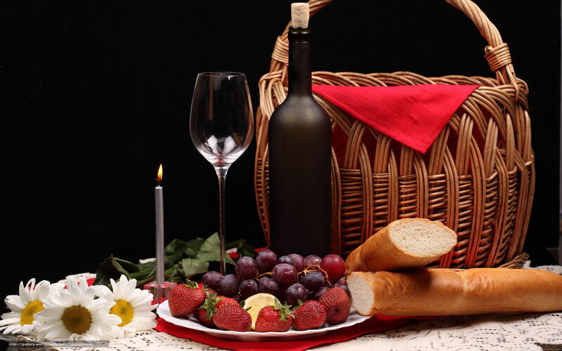Wine and Fruit Basket — Black