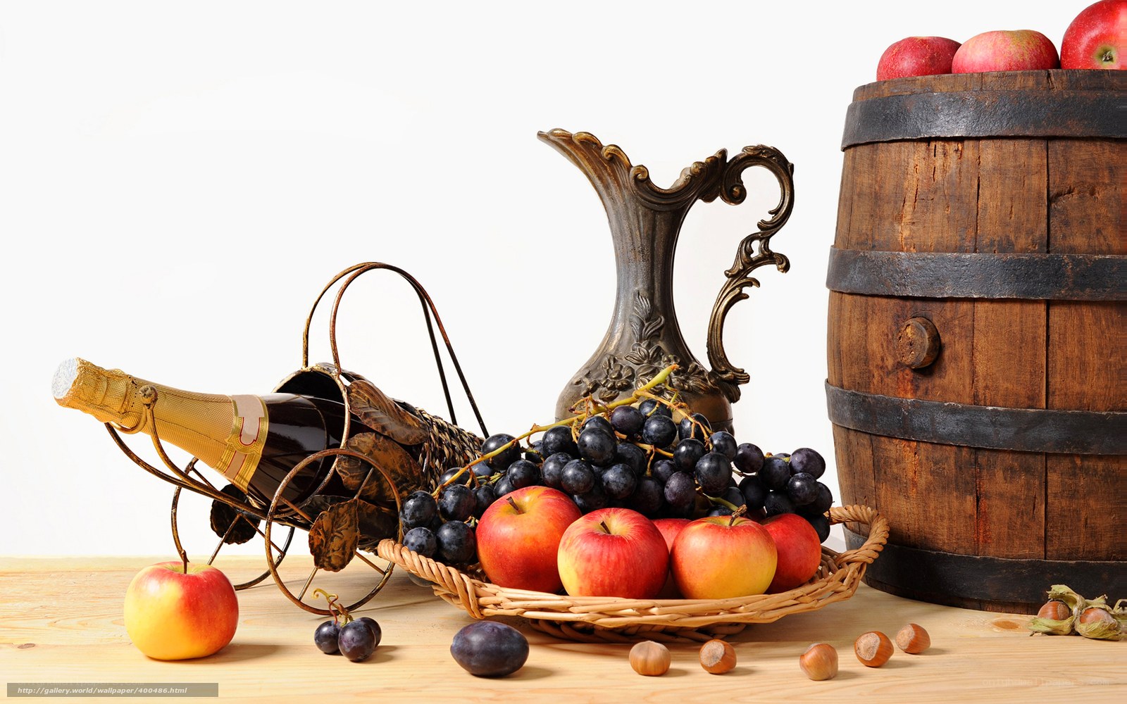wine and fruit still life