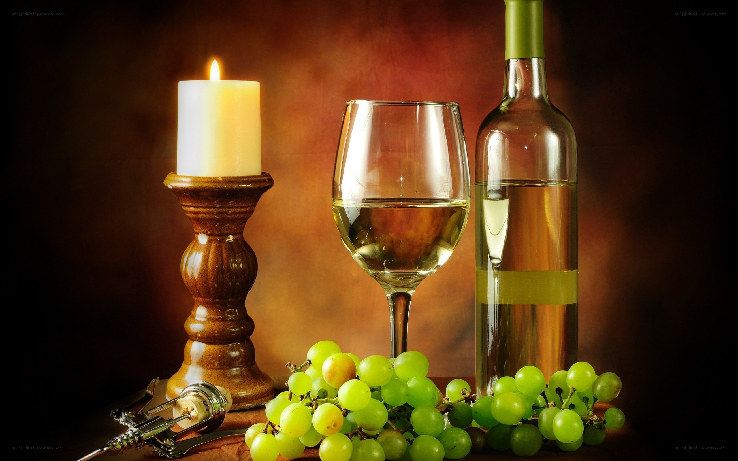 wine and grapes still life