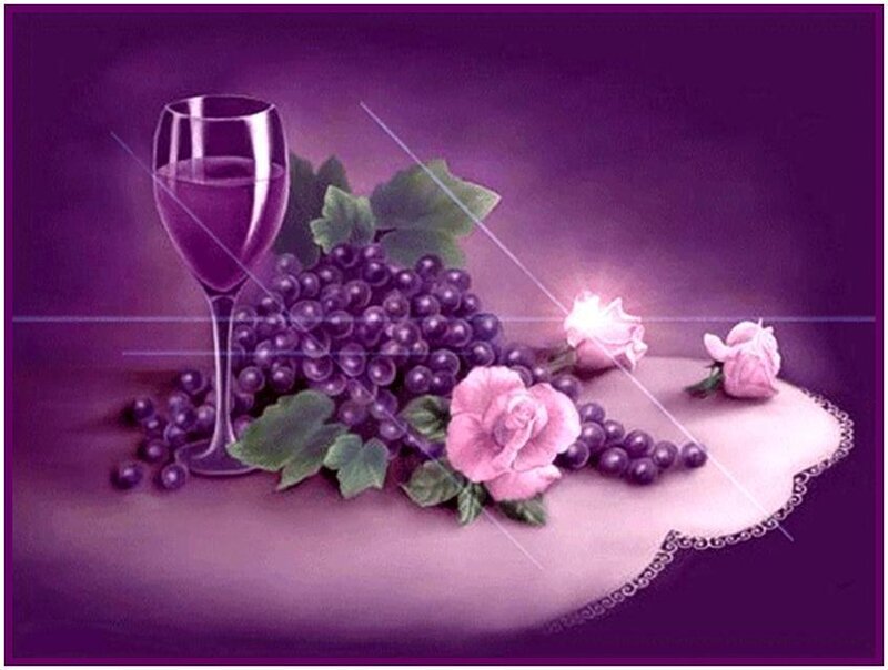 wine and grapes still life