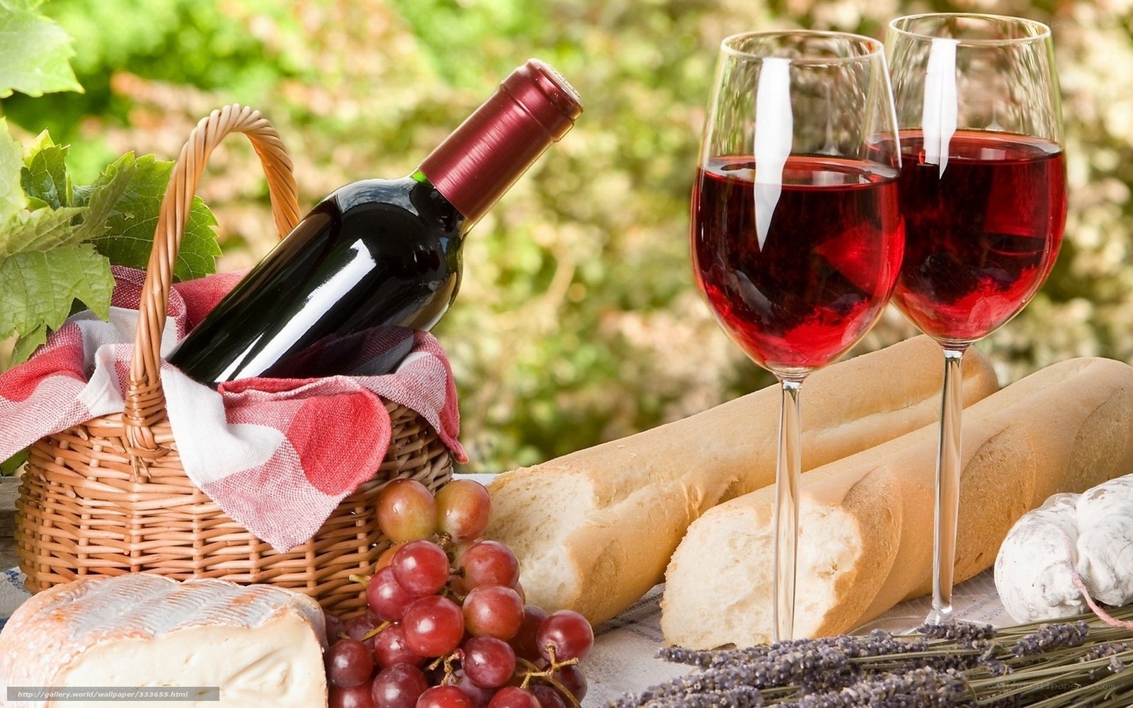 Wine and picnic in the garden