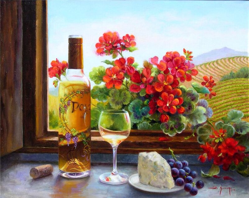 Wine Bottle and Cheese