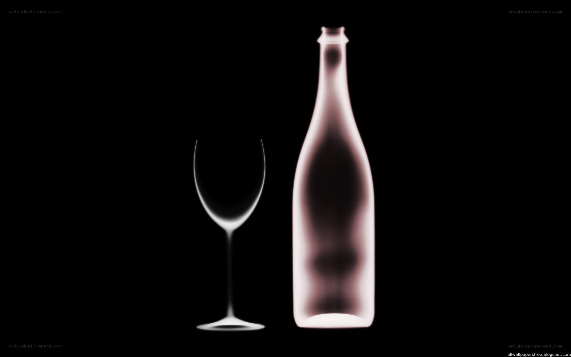 wine bottle and glass