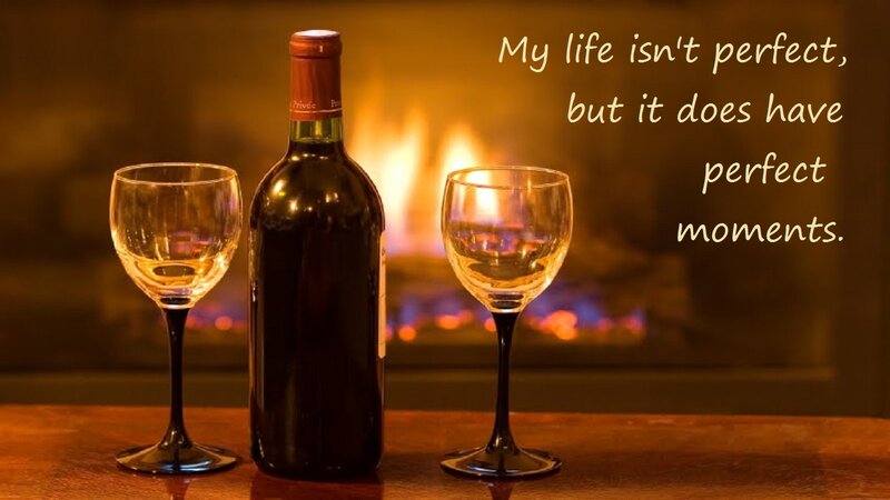 Wine Bottle and Glasses — Brown, Cozy