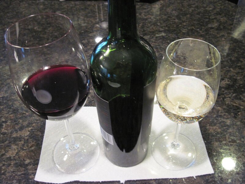 Wine Bottle and Glasses — Green