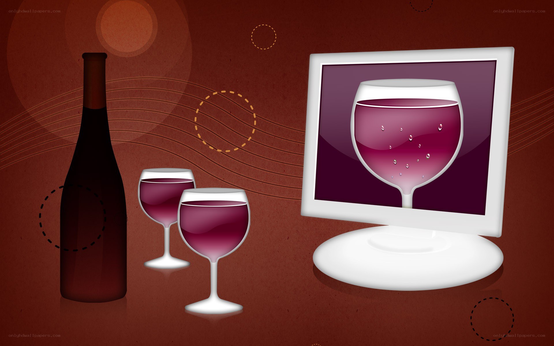 wine bottle and glasses