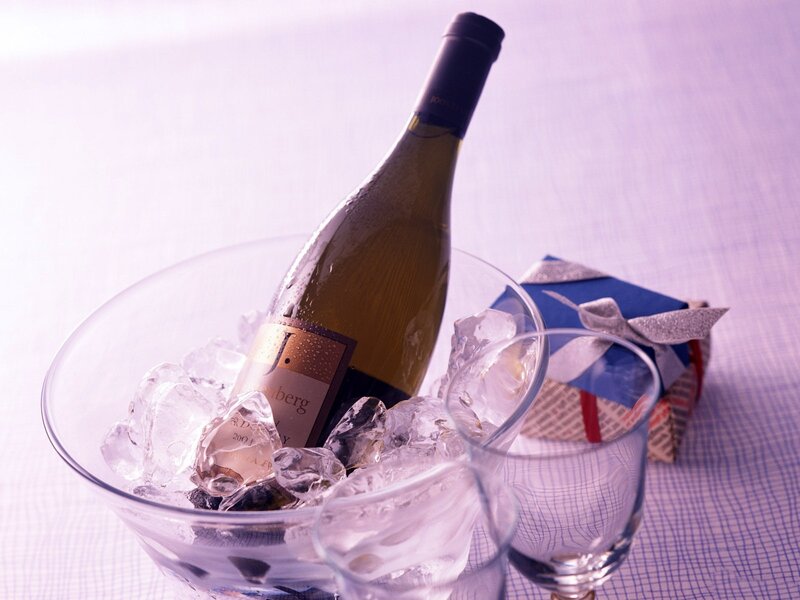 Wine Bottle in Ice Bucket — Purple