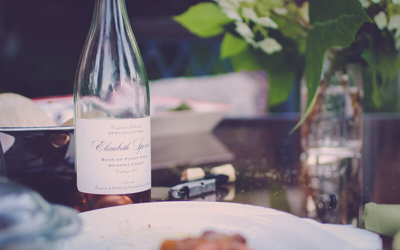 Wine Bottle on Table — Green