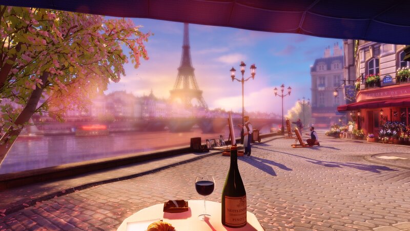 Wine Bottle on Table — Pink