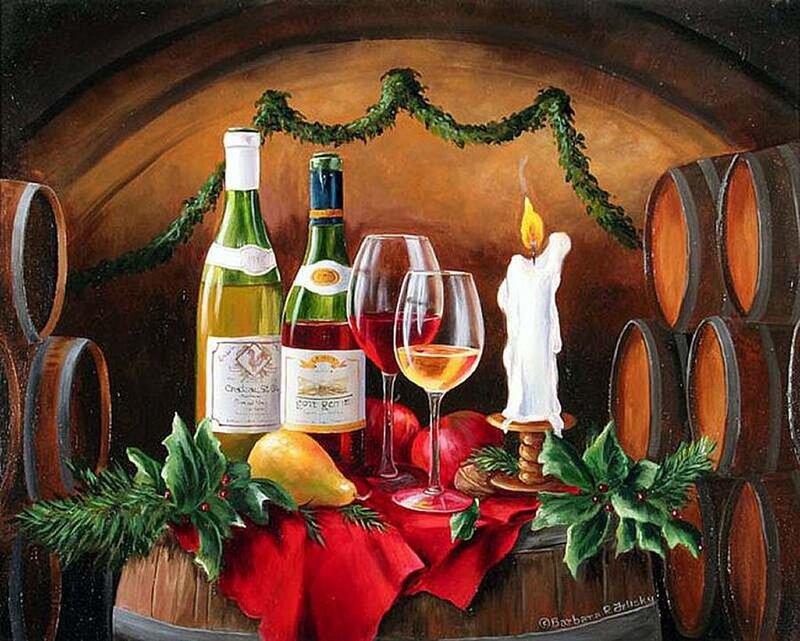 Wine Bottles and Candle