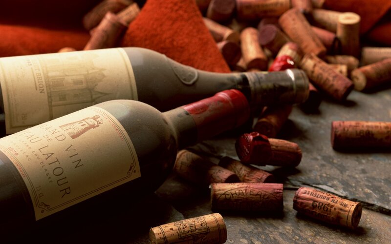wine bottles and corks