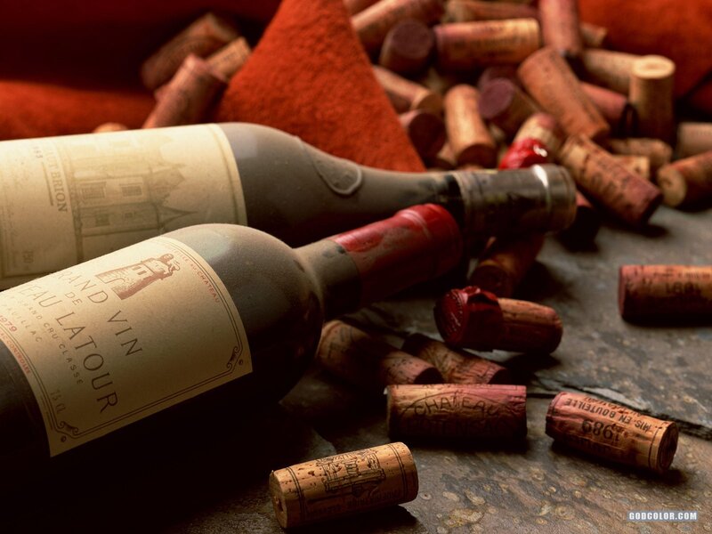 Wine Bottles and Corks — Brown, Dramatic