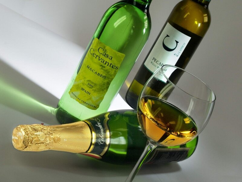Wine Bottles and Glass — Green