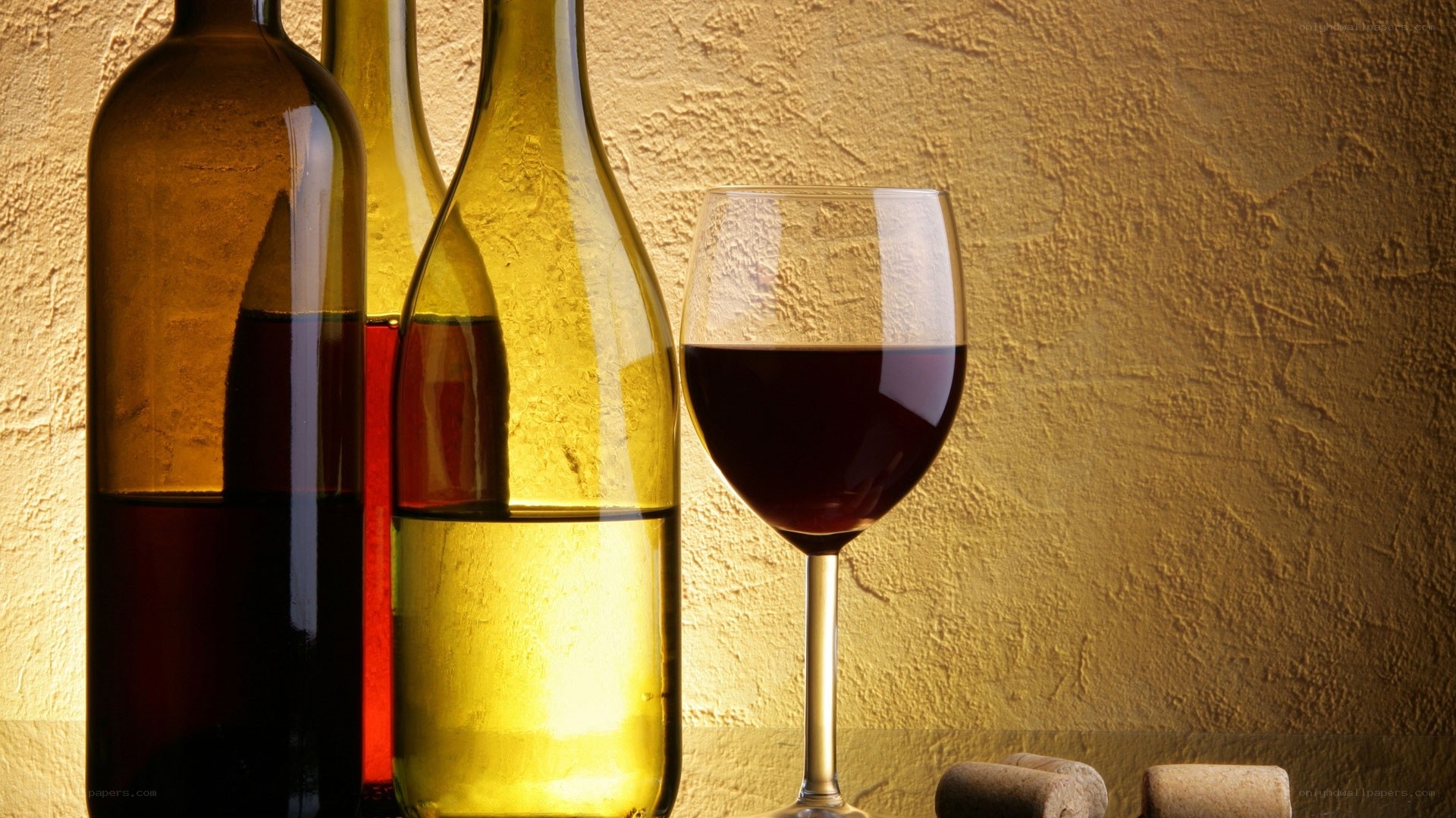 wine bottles and glass