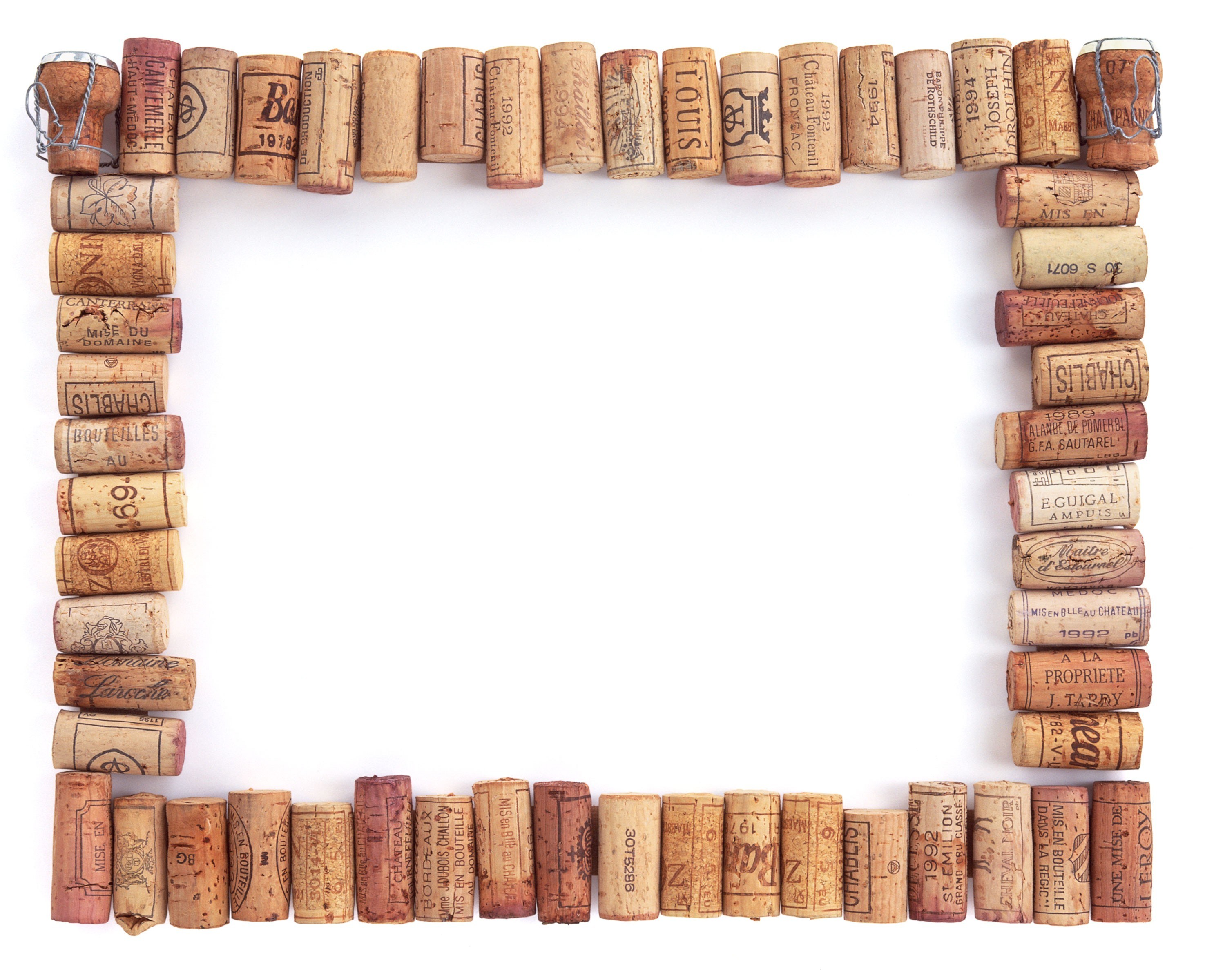 wine corks arranged in a frame