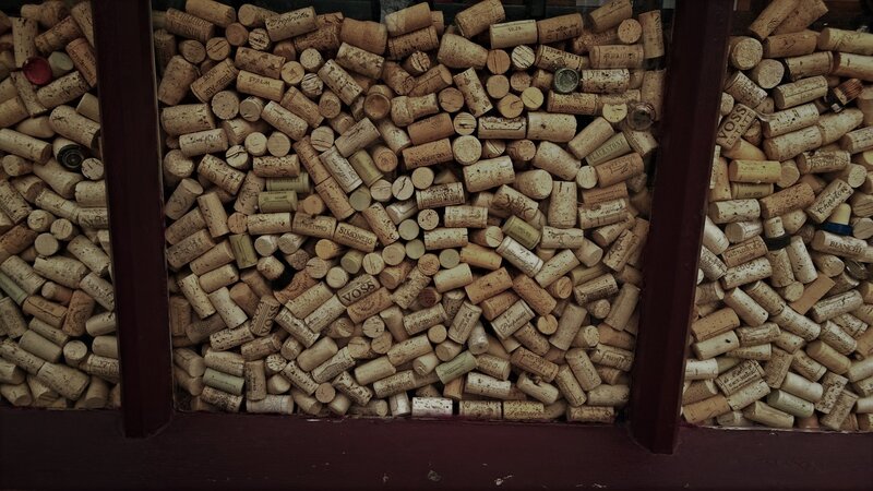 Wine Corks in a Display