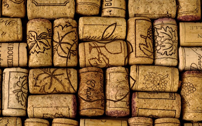 Wine Corks in a Pattern