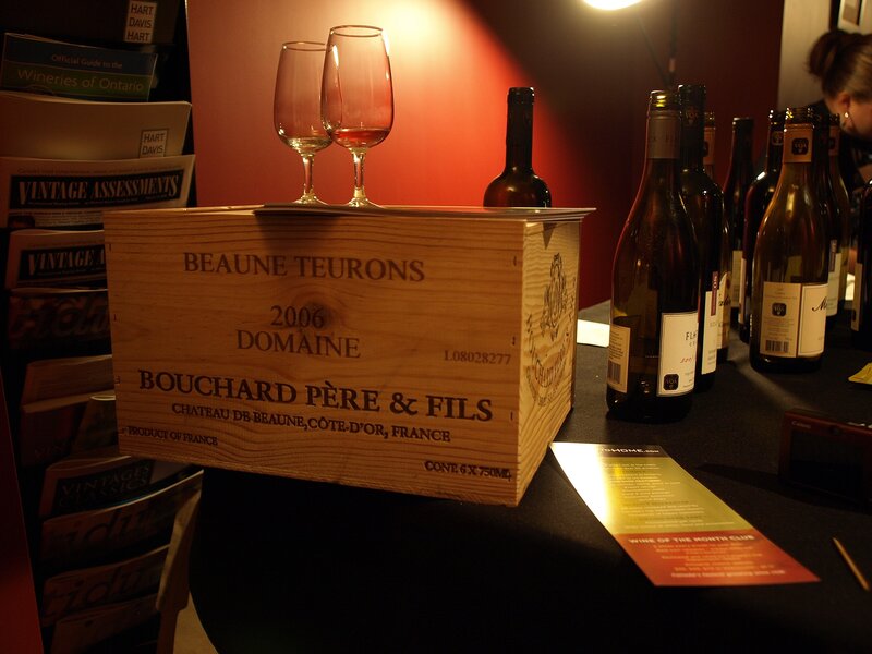 Wine display at a tasting event