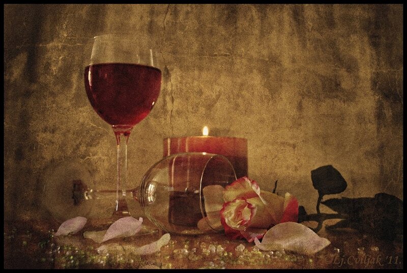 Wine Glass and Rose
