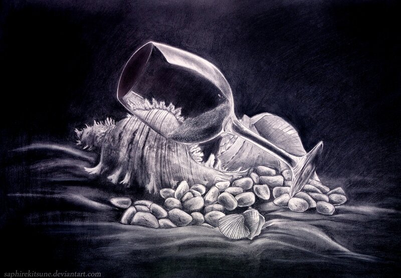 Wine Glass and Seashells