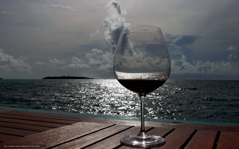 Wine glass on a deck