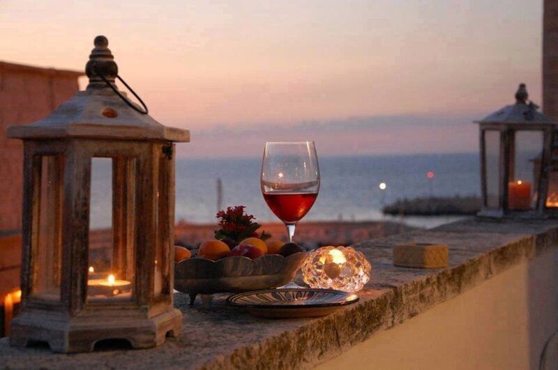 Wine Glass on Balcony