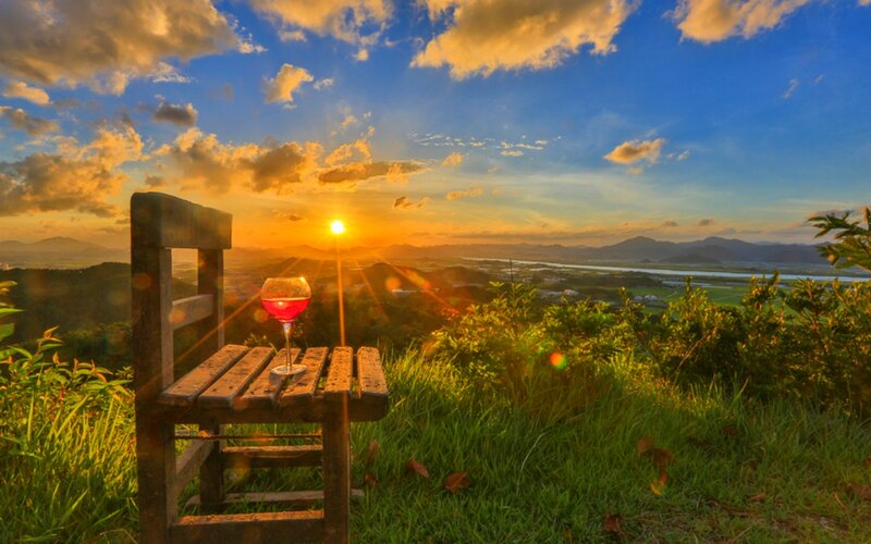 Wine Glass on Chair