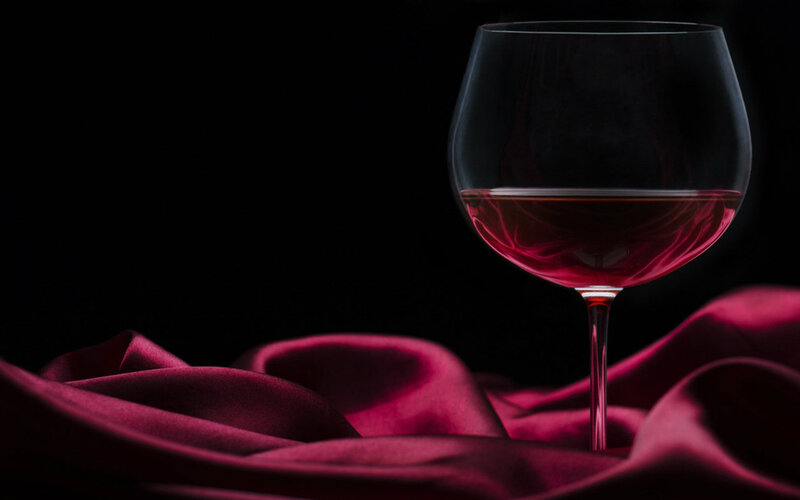 Wine Glass on Fabric