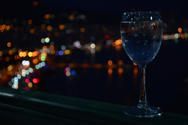 Wine Glass on Railing