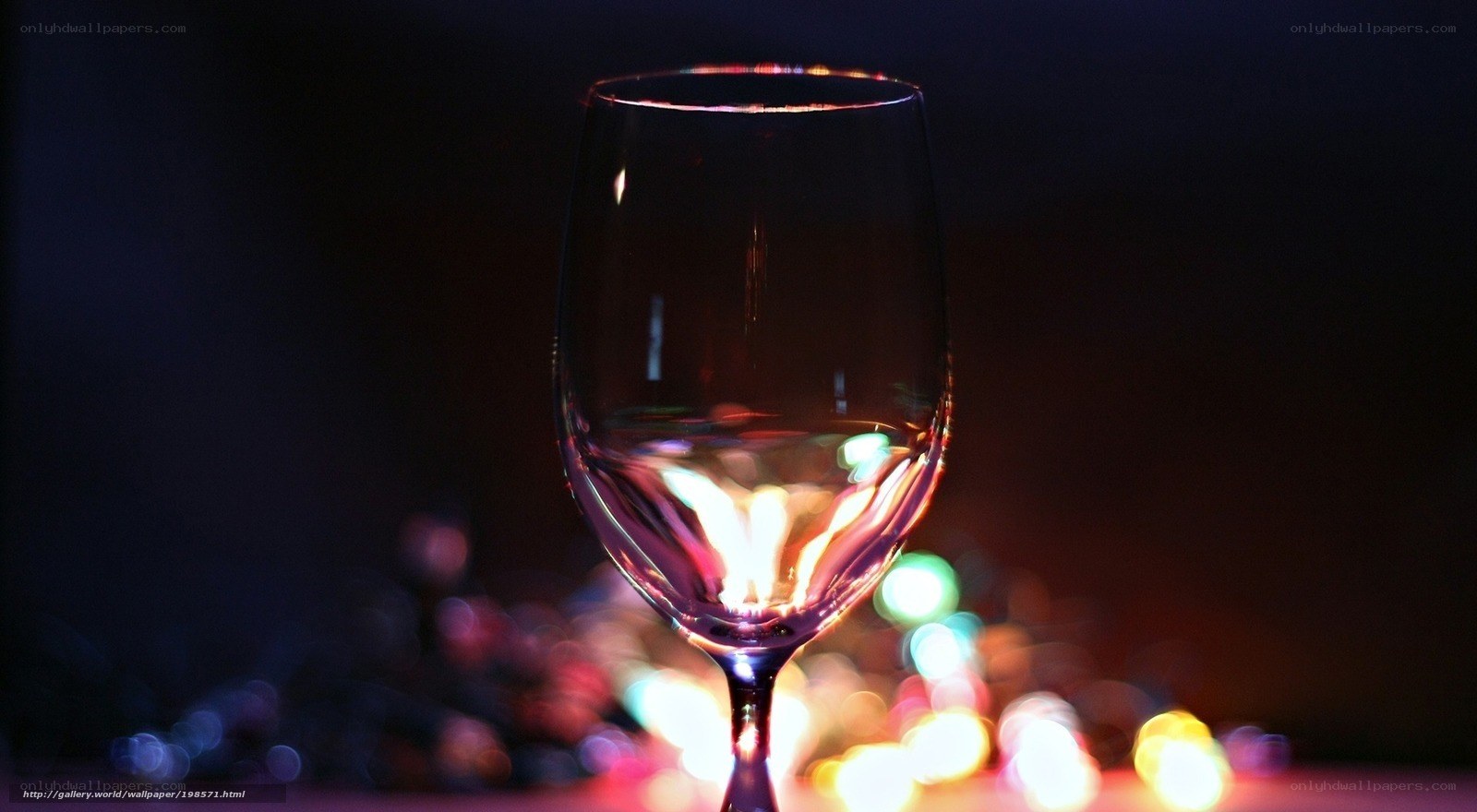 wine glass with bokeh lights