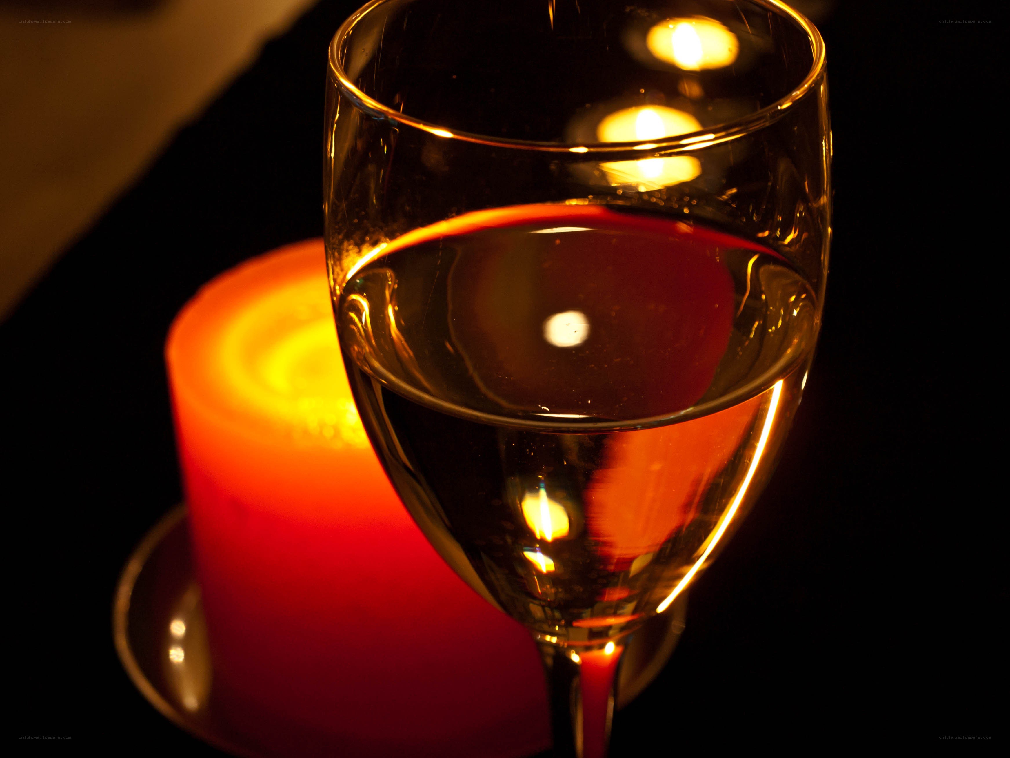 wine glass with candlelight