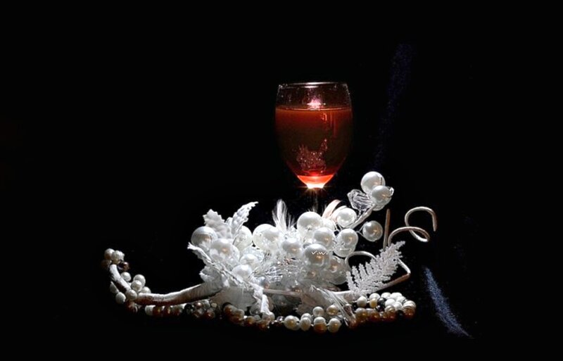 Wine Glass with Decorations